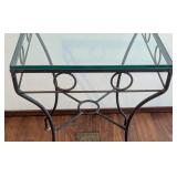 ML - Glass Top Accent Table with Metal Frame