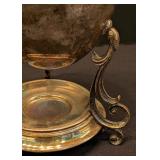 LL - Antique Silver Plated Egg Coddler with Eagle Finial