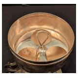 LL - Antique Silver Plated Egg Coddler with Eagle Finial