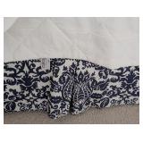 ML - Twin Bed Set with Blue and White Calico Corners Comforters, Garnet Hill Sheets, Mattresses and Frames