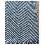 ML - Brahms Mount Chevron Cotton Throw Blanket with Fringe, 74x46 Inches