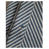 ML - Brahms Mount Chevron Cotton Throw Blanket with Fringe, 74x46 Inches