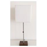 ML - Petite Table Lamp with Square White Shade and Wood Base