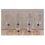 LL - Set of 6 Champagne Flutes with Decorative Stems
