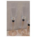 LL - Set of 6 Champagne Flutes with Decorative Stems