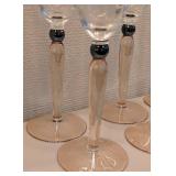 LL - Set of 6 Champagne Flutes with Decorative Stems