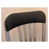 LL - Emeco Navy Chair with Black Upholstered Seat and Back