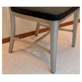 LL - Emeco Navy Chair with Black Upholstered Seat and Back