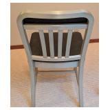 LL - Emeco Navy Chair with Black Upholstered Seat and Back