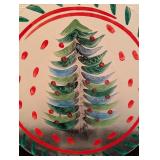 LL - Kosta Boda Hand-painted Holiday Tree Glass Platter