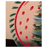 LL - Kosta Boda Hand-painted Holiday Tree Glass Platter