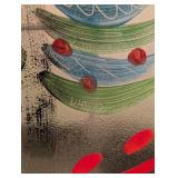 LL - Kosta Boda Hand-painted Holiday Tree Glass Platter