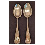 LL - Pair of  Vintage Wallace Sterling Silver Serving Spoons