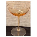 LL - V. Nason Co Colored Glassware Set with Coupe and Cordial Glasses