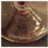 LL - V. Nason Co Colored Glassware Set with Coupe and Cordial Glasses