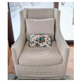 ML - Lee Industries Striped Slipcovered Armchair