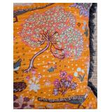 LL - Anthropologie 26x11 Inch Throw Pillow with Peacock and Floral Design