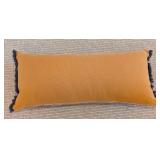 LL - Anthropologie 26x11 Inch Throw Pillow with Peacock and Floral Design