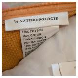 LL - Anthropologie 26x11 Inch Throw Pillow with Peacock and Floral Design