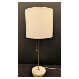 LL - Petite Brass and Marble Table Lamp, 21 Inch Height