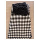 LL - King Size Green Plaid Comforter with Green Velvet Pillow Cases