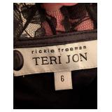 LL - Teri Jon by Rickie Freeman Black Lace Dress Size 6