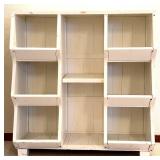 LL - Vintage Wooden Organizer Shelf Unit with 8 Compartments