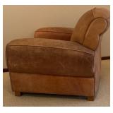 LL - Vintage Leather Armchair in Whetstone Buckskin Finish