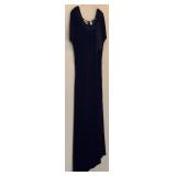 LL - Maggy London Black Velvet Dress with Ribbon Detail Size 12