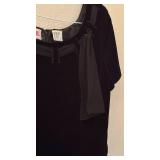 LL - Maggy London Black Velvet Dress with Ribbon Detail Size 12