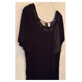 LL - Maggy London Black Velvet Dress with Ribbon Detail Size 12