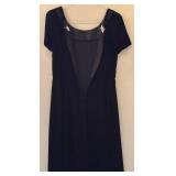 LL - Maggy London Black Velvet Dress with Ribbon Detail Size 12