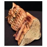 LL - Mid-Century Modern Hand Carved Wooden Owl Figurine