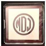 LL - Clear Acrylic Serving Tray with Removable Monogrammed Insert, 16 Inch Square