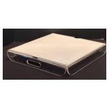 LL - Clear Acrylic Serving Tray with Removable Monogrammed Insert, 16 Inch Square