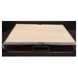 LL - Clear Acrylic Serving Tray with Removable Monogrammed Insert, 16 Inch Square