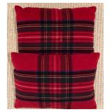 LL - Home Textiles Set: 2 Pottery Barn Plaid Pillows, Brahms Mount Throw, Swans Island Gray Blanket, Jon Robshaw Cover