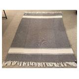 LL - Home Textiles Set: 2 Pottery Barn Plaid Pillows, Brahms Mount Throw, Swans Island Gray Blanket, Jon Robshaw Cover