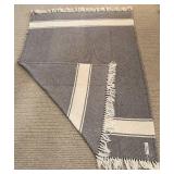 LL - Home Textiles Set: 2 Pottery Barn Plaid Pillows, Brahms Mount Throw, Swans Island Gray Blanket, Jon Robshaw Cover