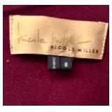 LL - Nicole Miller Maroon Gown Size 8 with Jeweled Accent