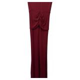 LL - Nicole Miller Maroon Gown Size 8 with Jeweled Accent