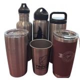 LL - Collection of 6 Stainless Steel Thermos Bottles and Tumblers Yeti Klean Kanteen Wadeforit