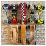 LL - Set of 6 Wooden Slot Cars Painted and Unfinished