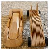 LL - Set of 6 Wooden Slot Cars Painted and Unfinished