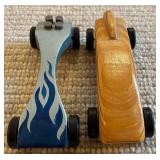 LL - Set of 6 Wooden Slot Cars Painted and Unfinished