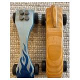 LL - Set of 6 Wooden Slot Cars Painted and Unfinished