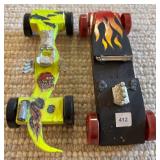 LL - Set of 6 Wooden Slot Cars Painted and Unfinished