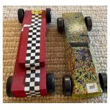 LL - Set of 6 Wooden Slot Cars Painted and Unfinished