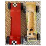 LL - Set of 6 Wooden Slot Cars Painted and Unfinished