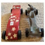 LL - Set of 6 Wooden Slot Cars Painted and Unfinished